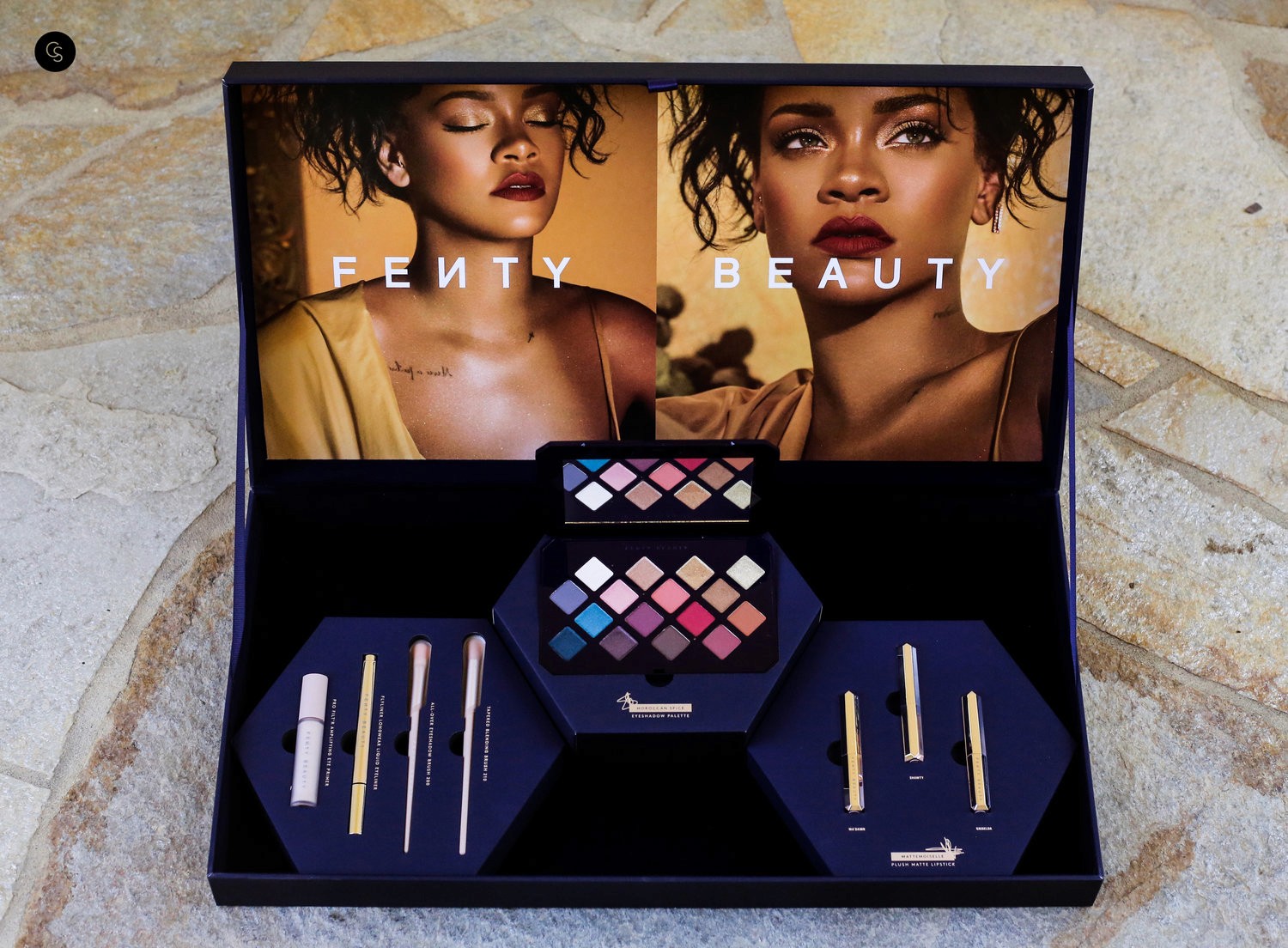 A Fenty Beauty PR kit, modular compartments for different product
types